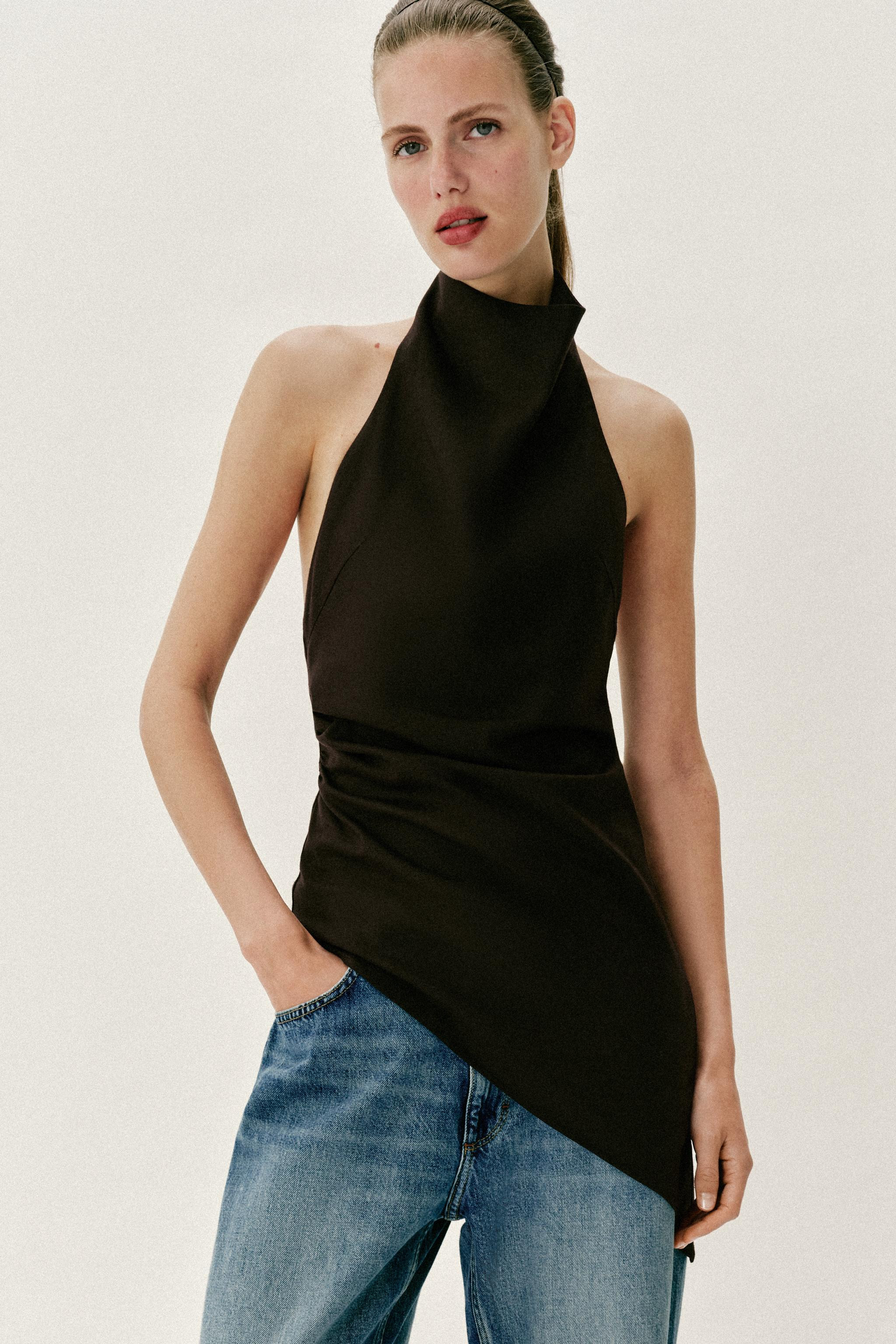 LINEN HALTER TOP | Zara US
