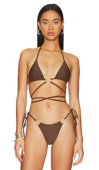 Milada O Ring Bikini Top in Brown | Revolve Clothing (Global)