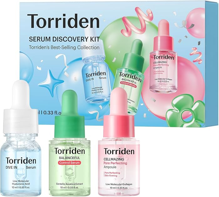 Torriden Collection Serum Discovery Kit | Hyaluronic Acid & Cica & Collagen | Travel Essential | ... | Amazon (US)