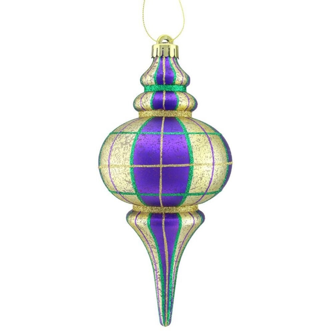 Mardi Gras Finial Ornament 10", Plaid Wreath Attachment, Mardi Gras Centerpiece Ornament, Mardi G... | Etsy (US)