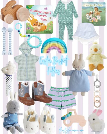 Easter basket / filler / baby toys / teethers / summer / swim / baby towel / pajamas / feeding / bunny / hat / stacking toys

ROUNDUP ON THE BLOG POST TODAY —> thestyleavenue.com  

#LTKbaby #LTKkids #LTKSeasonal