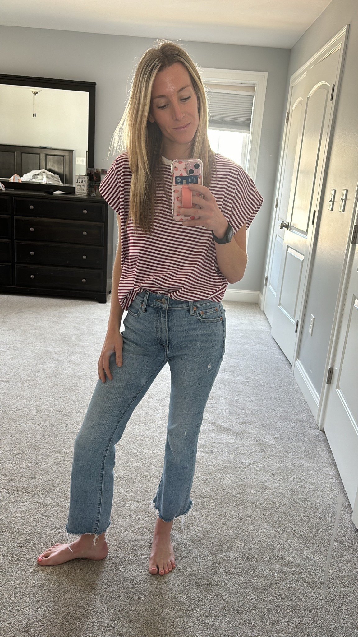 Out of my leggings! 
Here’s proof that 10% of the time I wear clothes!
