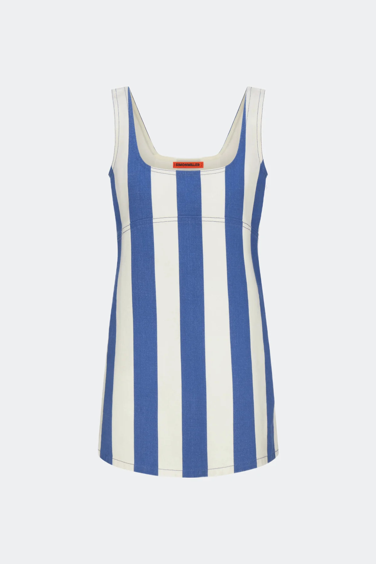 Sahara
           Striped Denim Dress in Ink/Ecru Stripe | Simon Miller