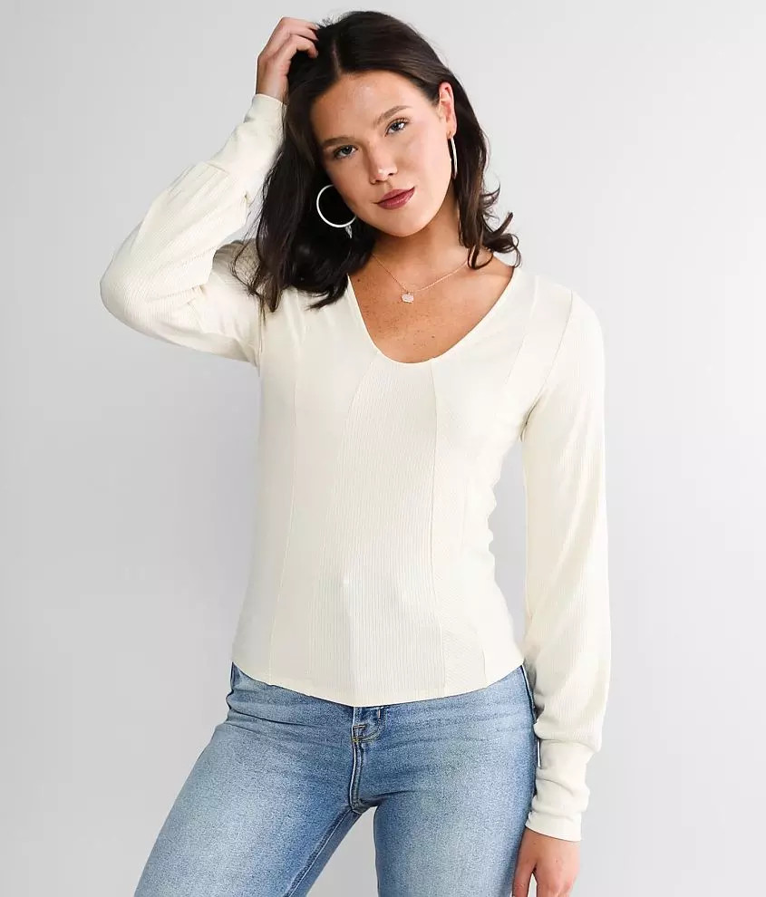 Pieced Rib Knit Top | Buckle