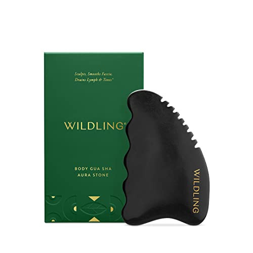 Wildling Aura Stone Gua Sha Body Stone I Body Massage Stone to Tighten, Tone, Sculpt + Smooth I Patented Design Crafted with 100% Authentic Bian Stone | Amazon (US)