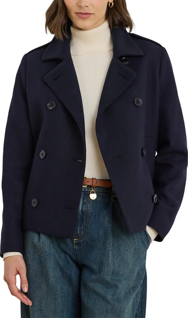 Lauren Ralph Lauren Double Breasted Wool Blend Twill Jacket | Nordstrom | Nordstrom
