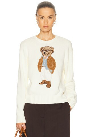 Polo Ralph Lauren Bear Sweater in Cream | FWRD 