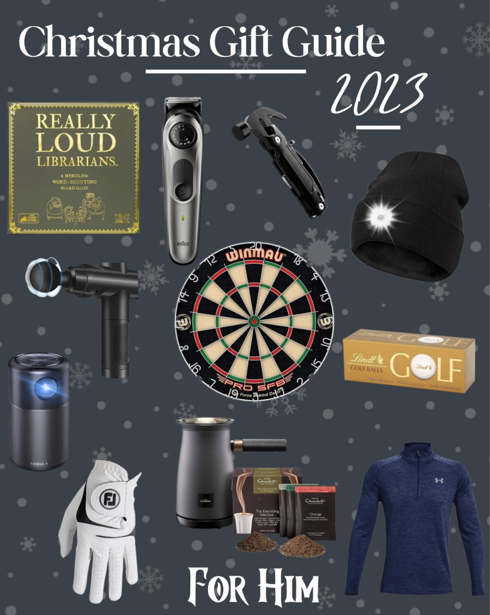 Christmas Gift Guide, Christmas Gifts, Gift Inspo, Gifts for him, Gift Guide, Present Ideas, Present Ideas for men, darts board, board games, massage gun, velvetiser, hot chocolate 

#LTKHoliday #LTKGiftGuide #LTKSeasonal