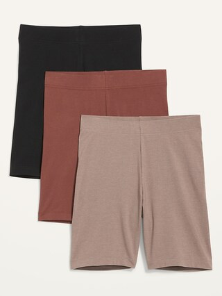 High-Waisted Biker Shorts 3-Pack for Women -- 8-inch inseam | Old Navy (US)