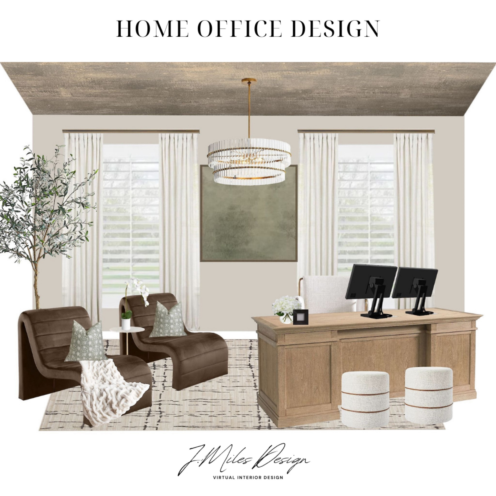Where productivity meets luxury ✨ This serene office design features earthy tones, elegant textures, and ample natural light, creating the perfect balance of style and functionality. A sophisticated retreat for work and inspiration. #HomeOfficeGoals #ElegantWorkspace

#LTKStyleTip #LTKSaleAlert #LTKHome