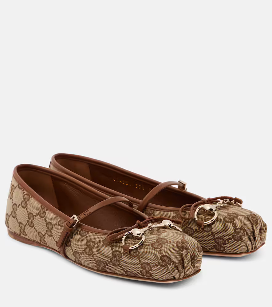 Gucci Gucci Horsebit GG Canvas ballet flats | Mytheresa (INTL)