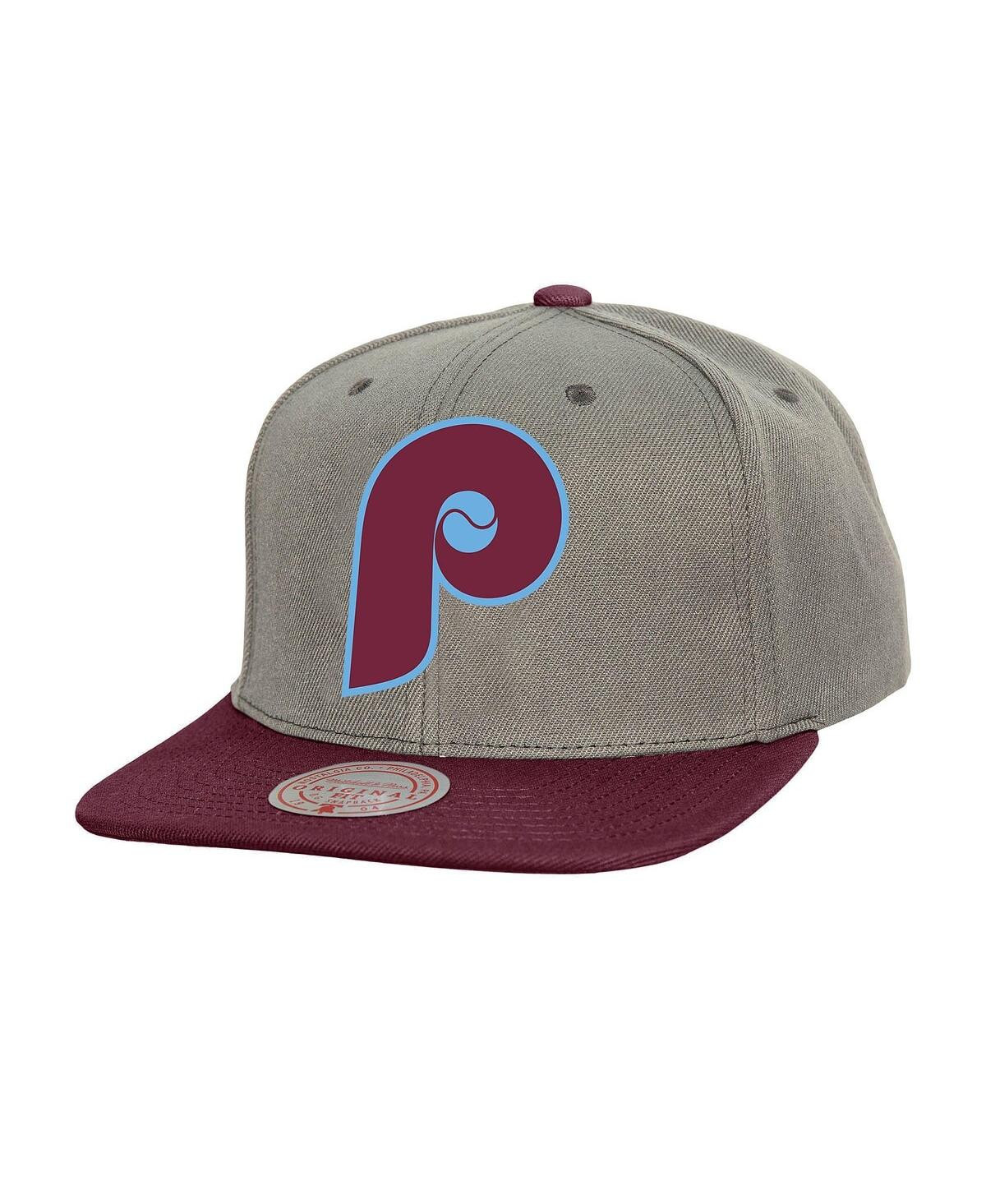 Mitchell & Ness Men's Gray Philadelphia Phillies Cooperstown Collection Basic Flip Snapback Hat - Gray | Macy's