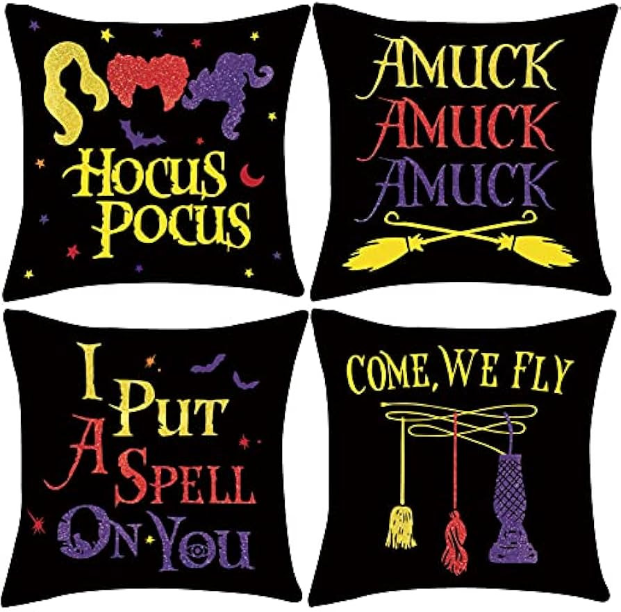 GAGEC Halloween Throw Pillow Cover Witches Amuck I Put a Spell on You Party Pillowcase Sanderson ... | Amazon (US)