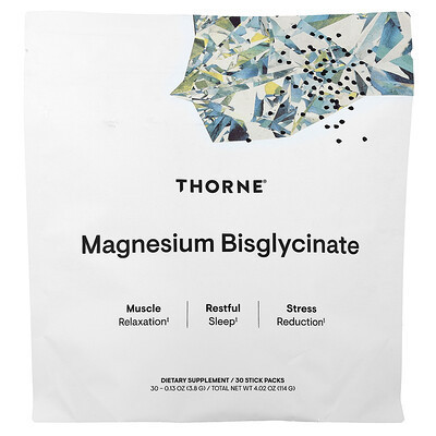 Thorne, Magnesium Bisglycinate, 30 Stick Packs, 0.13 oz (3.8 g) Each | iHerb