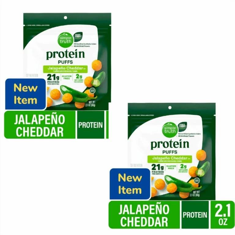 Simple Truth Protein Jalapeno Cheddar Cheese Puffs Chips,2.1 oz ,2 Pack | Walmart (US)