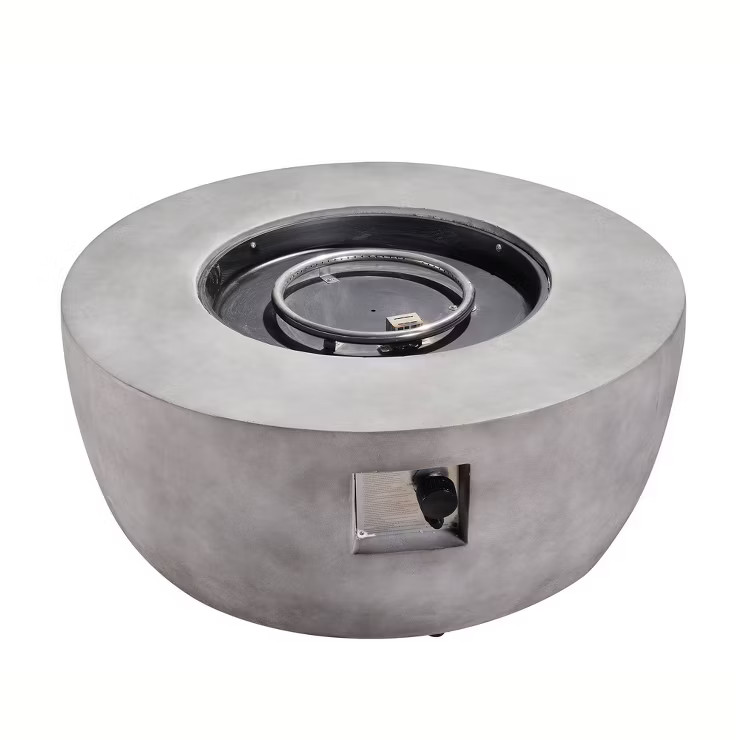 Modern 36" Outdoor Bowl Round Propane Gas Fire Pit with Concrete Base - Teamson Home | Target