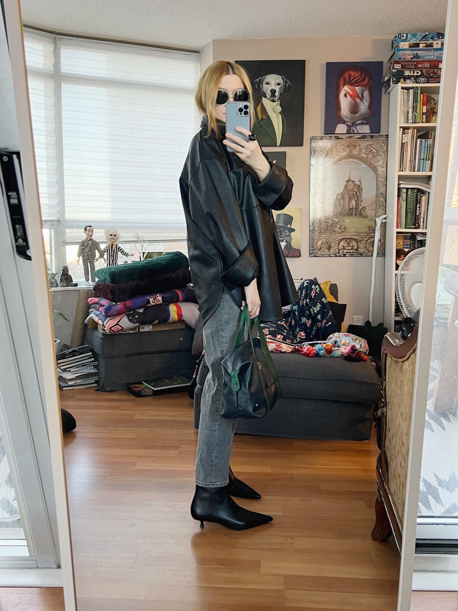Oversized faux leather shirt.
Jeans, bag, and sunglasses are secondhand/vintage.
•
.  #winterLook  #StyleOver40  #leathershirt  #agolde  #kittenheel  #poshmarkFind #secondhandFind #FashionOver40  #MumStyle #genX #genXStyle #shopSecondhand #genXInfluencer #WhoWhatWearing #genXblogger #Over40Style #vintageLongchamp #40PlusStyle #Stylish40s #styleTip  #HighStreetFashion #StyleIdeas


#LTKshoecrush #LTKSeasonal #LTKstyletip