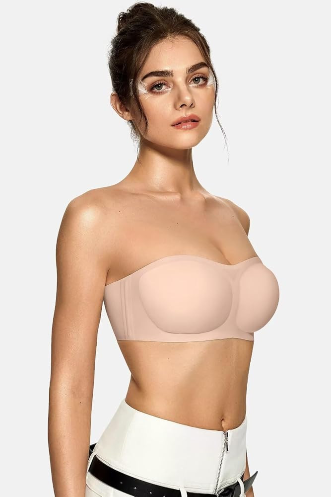 Vertvie Womens Strapless Bra Jelly Push Up Seamless Bandeau Bra Wireless Non Slip Silicone Tube T... | Amazon (US)