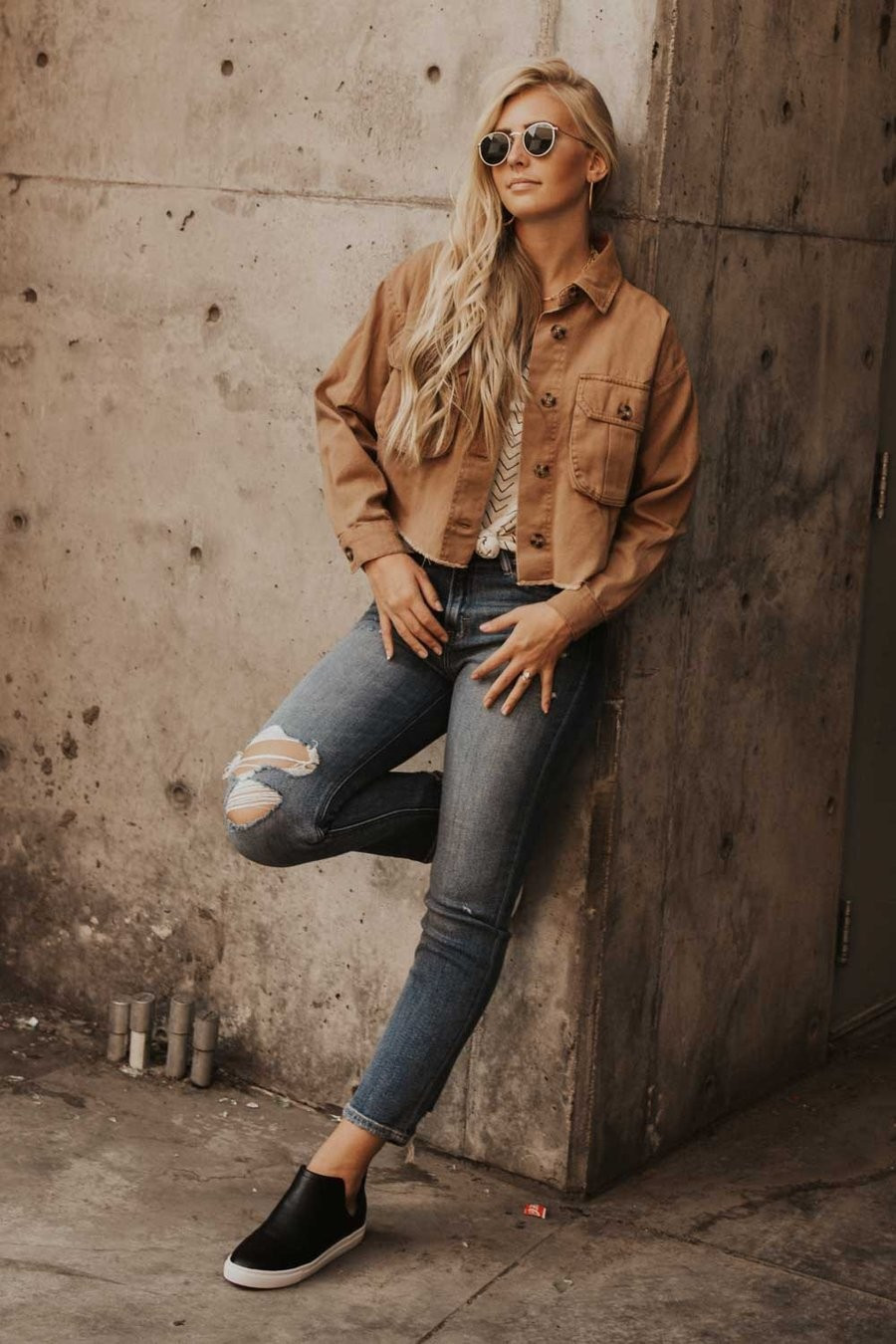 Cropped Tan Utility Jacket | Böhme US