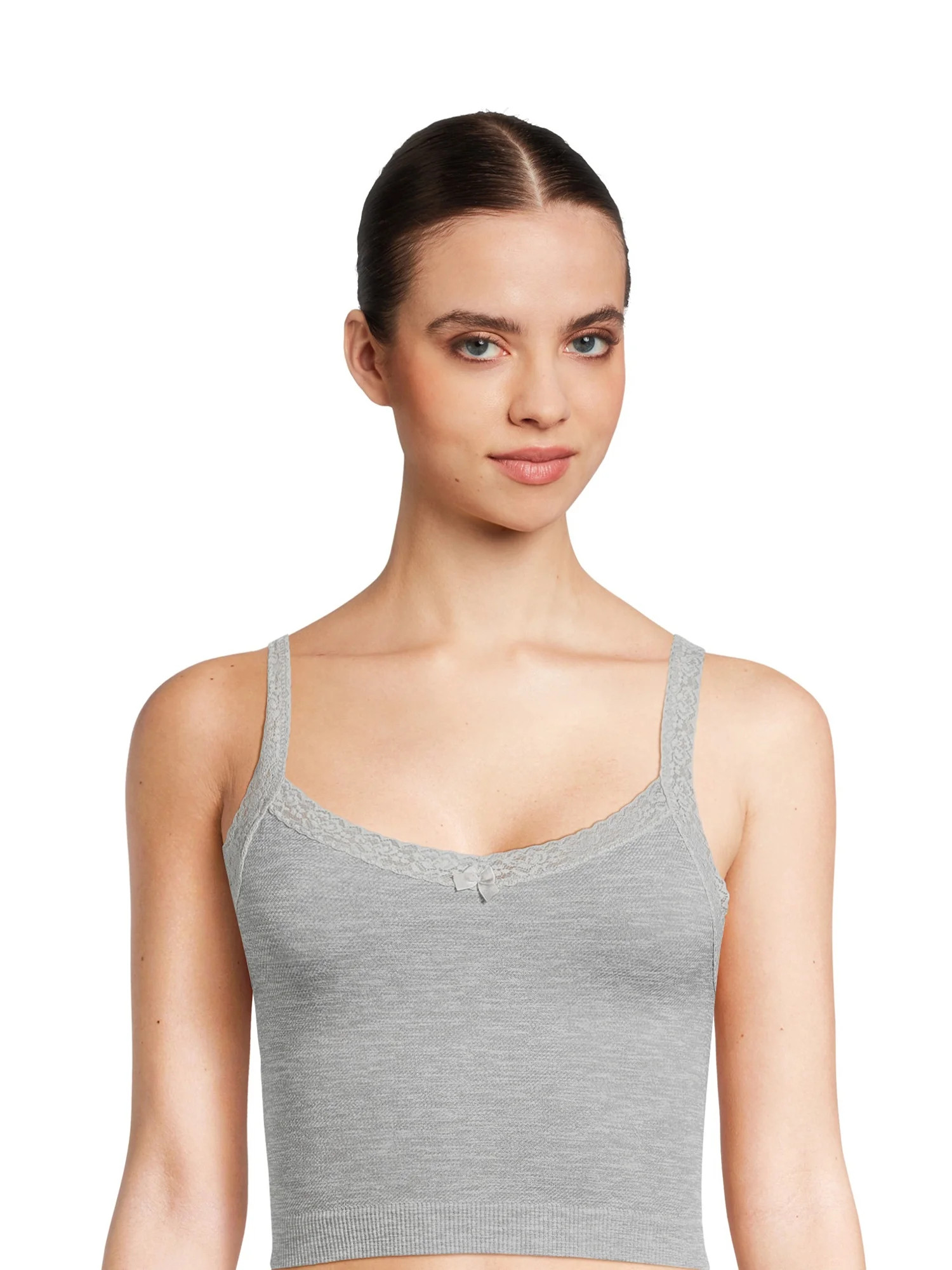 No Boundaries Juniors' Lace Trim Cami, Sizes S-3XL - Walmart.com | Walmart (US)