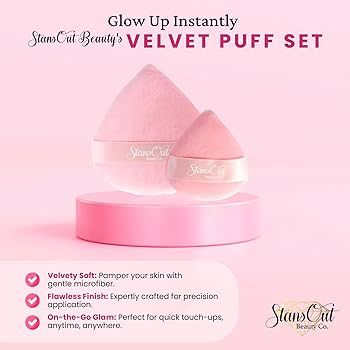 StansOut Beauty Velvet Makeup Puff Set (2-Pack) - Luxuriously Soft Powder Puffs for Seamless Face... | Amazon (US)
