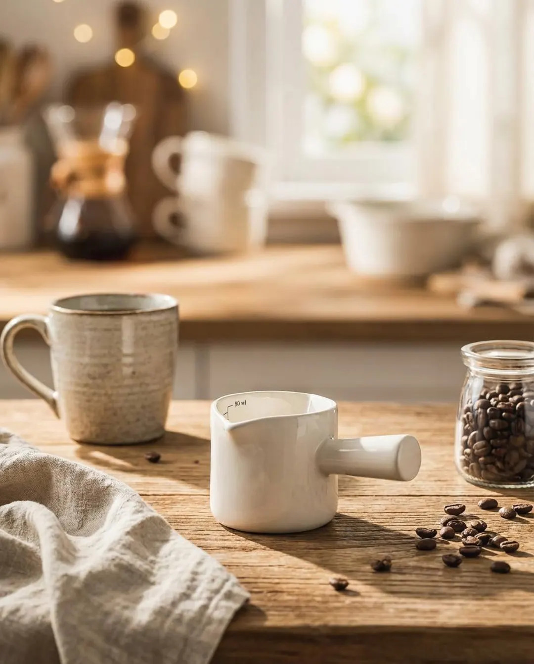 Double-Spout Ceramic Measuring Cup, 3oz Espresso Shot Glass with Scale | Etsy (US)