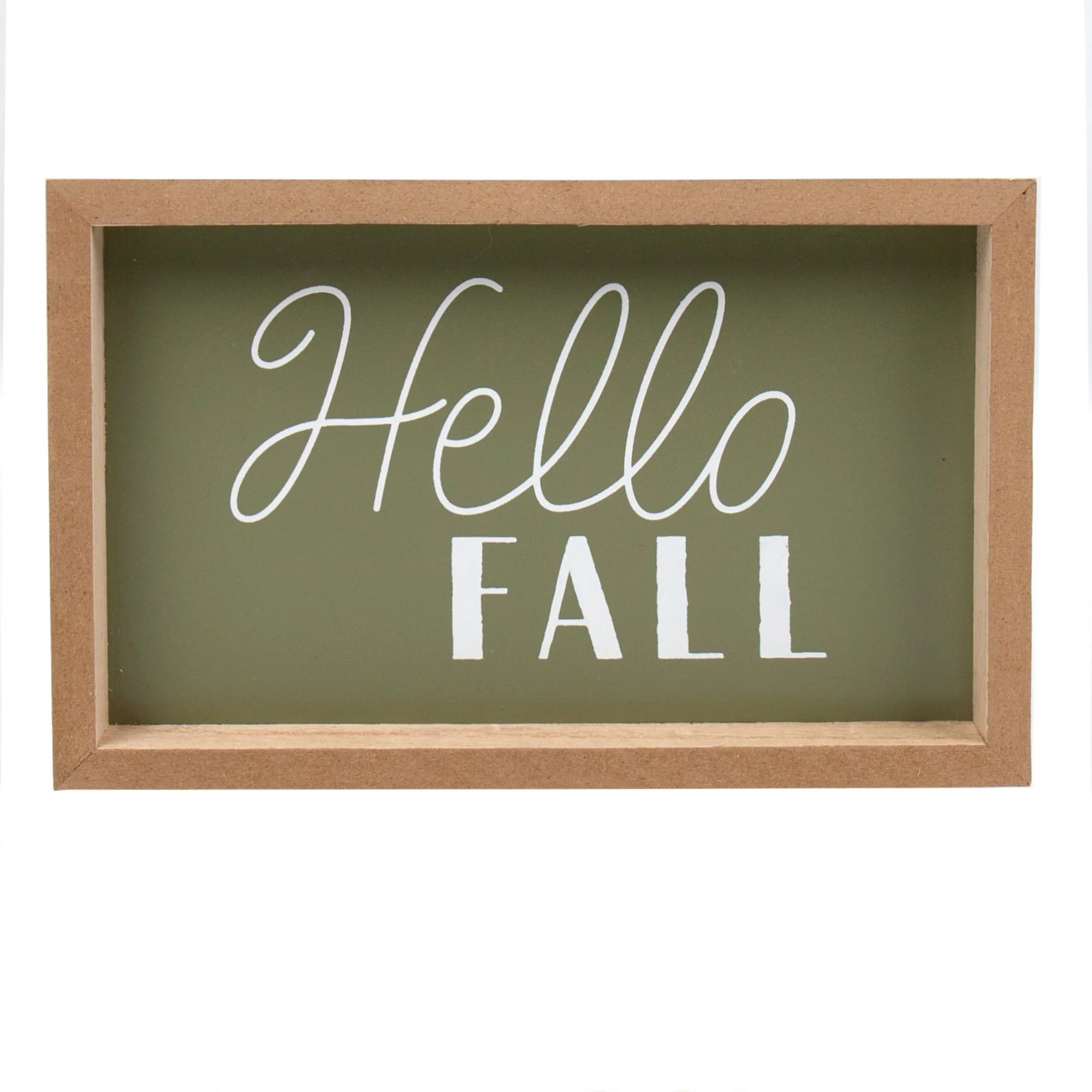 Reversible Multicolor Tabletop Sign, Hello Fall & Leafy Sidewalks Shadowbox, by Way To Celebrate ... | Walmart (US)