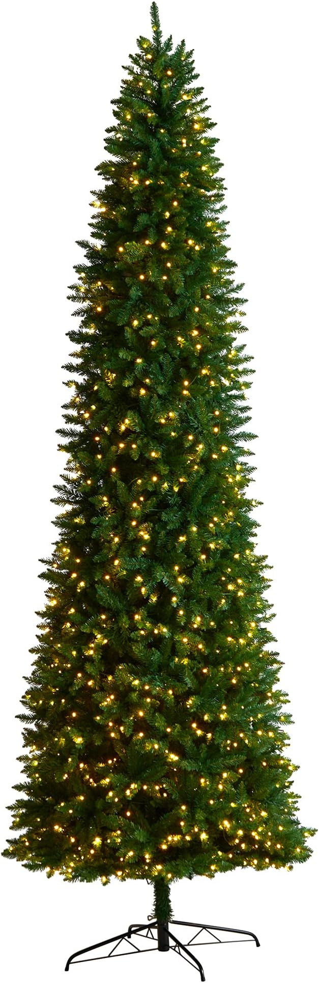 Nearly Natural 11ft. Slim Green Mountain Pine Artificial Christmas Tree with 950 Clear LED Lights... | Amazon (US)
