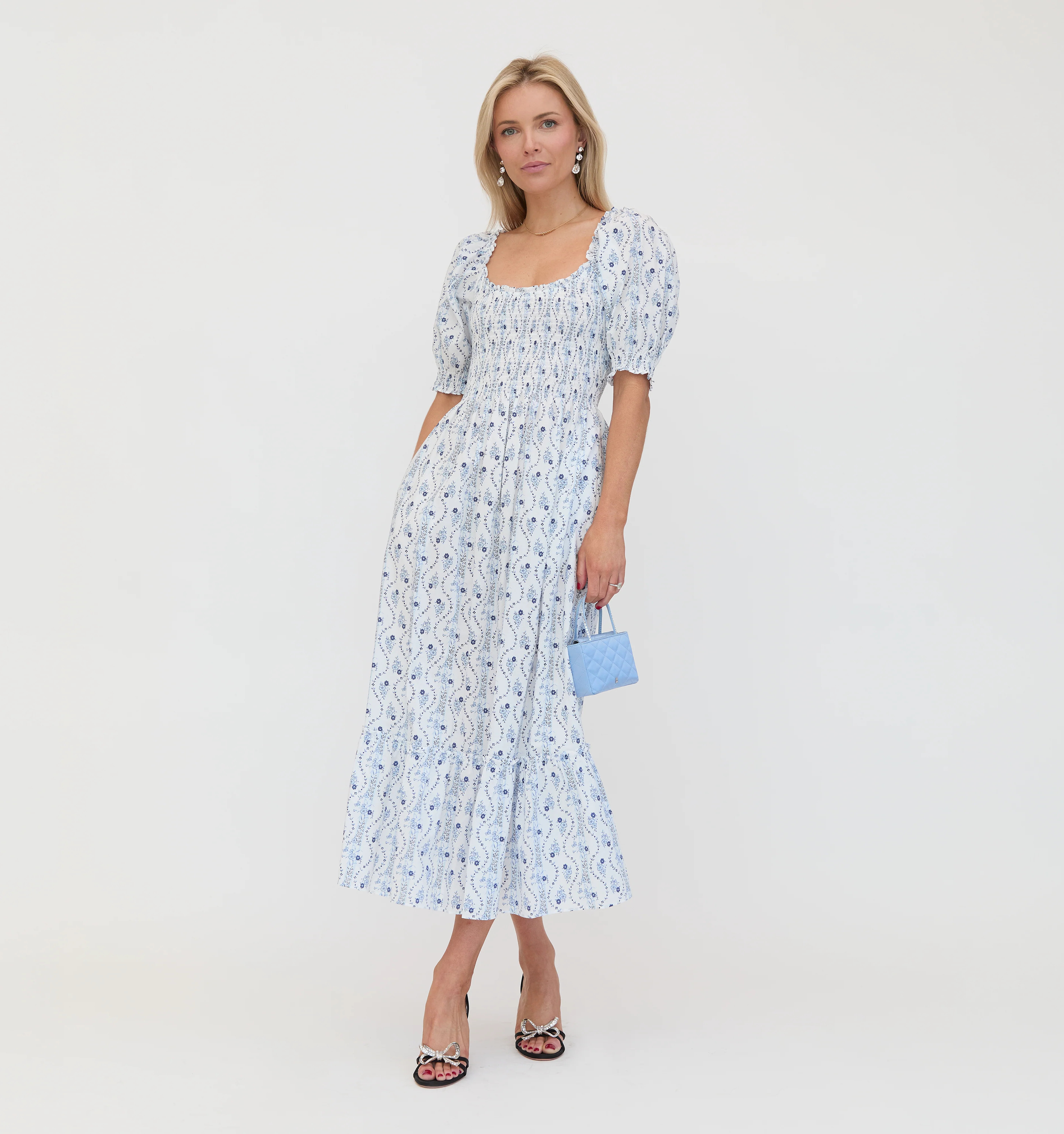 The Louisa Nap Dress | Blue Vine Stripe / XS | 100% Cotton | Hill House Home | Hill House Home US