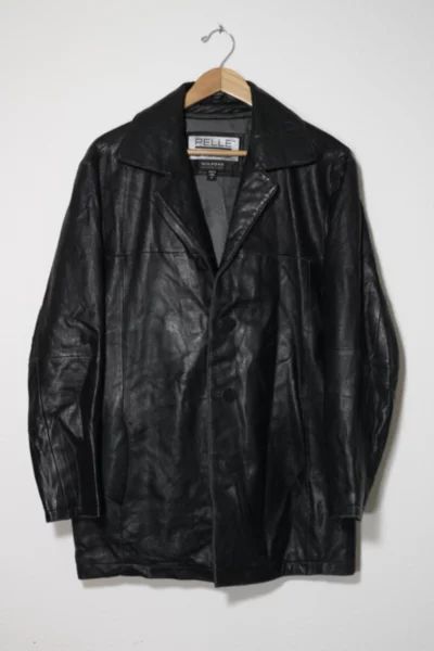 Vintage Wide Collar Leather Blazer Jacket | Urban Outfitters (US and RoW)