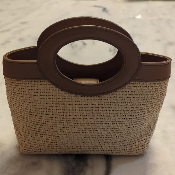 Fossil Small Straw Tote With Leather Trim | Poshmark