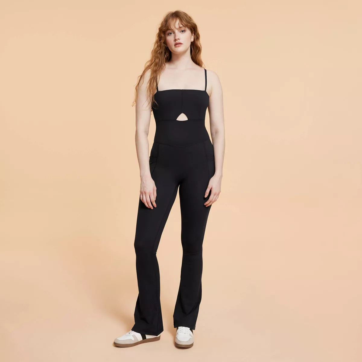 Blogilates Women's Peekaboo Flare Active Jumpsuit - Steel Blue 1X | Target