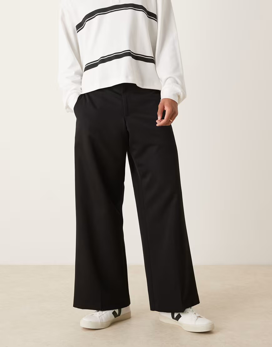 ASOS DESIGN loose leg dress pants in black | ASOS (Global)