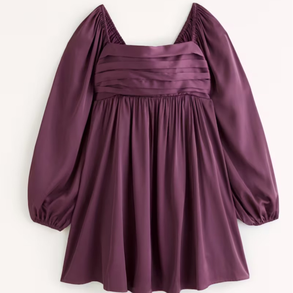 Beautiful plum purple burgundy satin cocktail dress from Abercrombie 
I love the neckline 

Rehearsal dinner 
Cocktail dress
Date night 

#LTKwedding #LTKFind #LTKstyletip