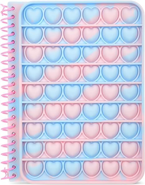 iscream Silicone Heart Popper Cover Spiral-Bound Lined Page 7" Journal - Cotton Candy: 0810080655... | Amazon (US)