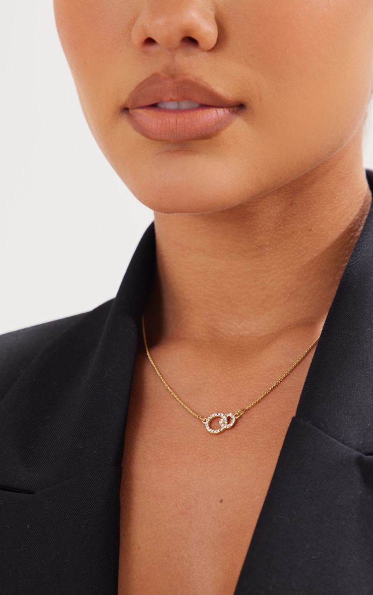 Real Gold Plated Paved Circle Link Necklace | Pretty Little Thing (Australia & New Zealand)