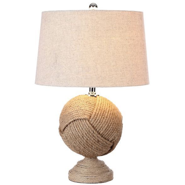 24" Monkey's Fist Knotted Rope Table Lamp (Includes LED Light Bulb) Brown - JONATHAN Y | Target