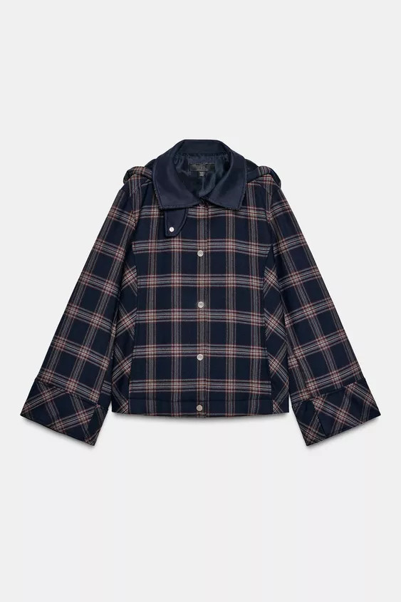 PLAID HOODED PUFFER JACKET | Zara US
