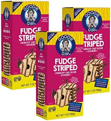 Goodie Girl Cookies, Fudge Striped | Gluten Free | Peanut Free | Kosher | 7oz Boxes, Pack of 3 | Amazon (US)