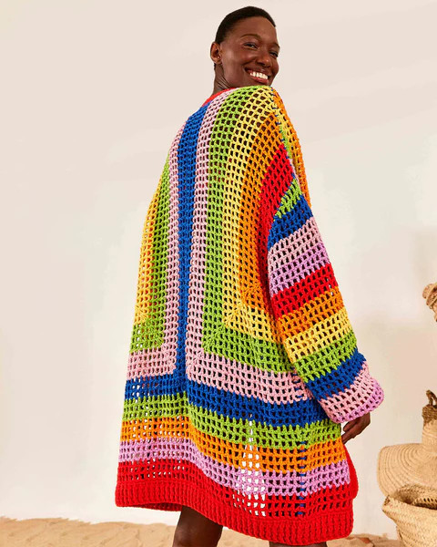 Multicolored Crochet Cardigan | ban.do