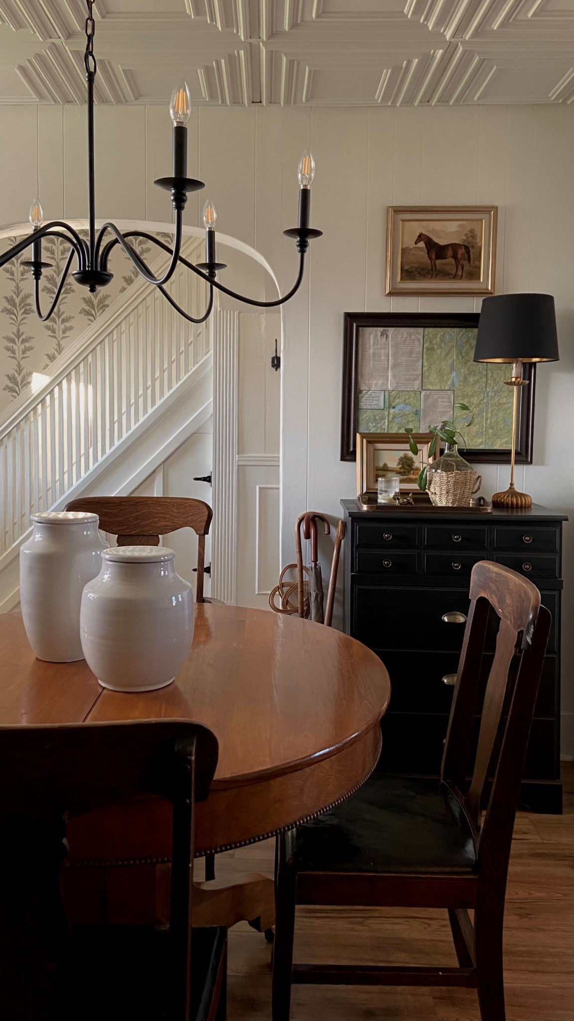 Current dining room views with the new wallpaper in the front hall.

#LTKOver40 #LTKHome #LTKSeasonal