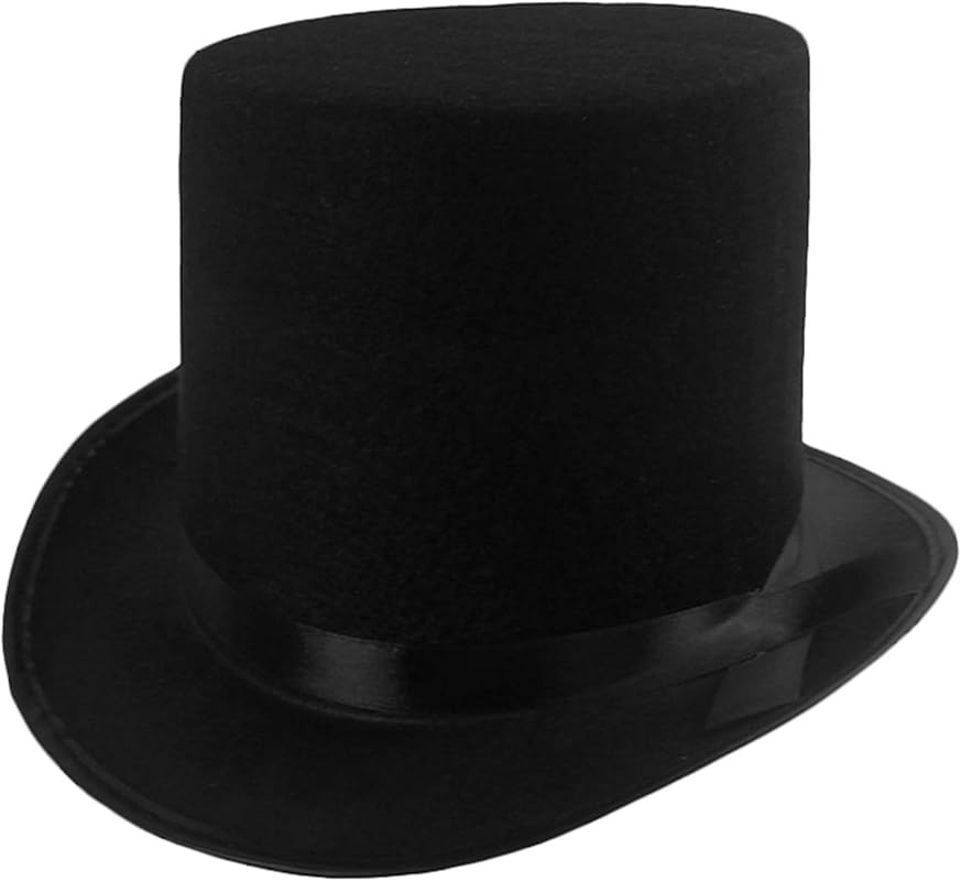 Amazon.com: Funny Party Hats Black Top Hat - Victorian Hat For Men - Felt Tuxedo Costume Hat - Co... | Amazon (US)