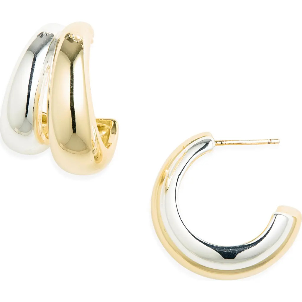 ARGENTO VIVO Two-Tone Double Hoop Earrings in Two Tone at Nordstrom | Nordstrom