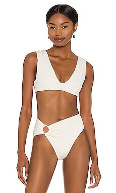 Revel Rey Abigal Bikini Top in Cream Snake Texture from Revolve.com | Revolve Clothing (Global)