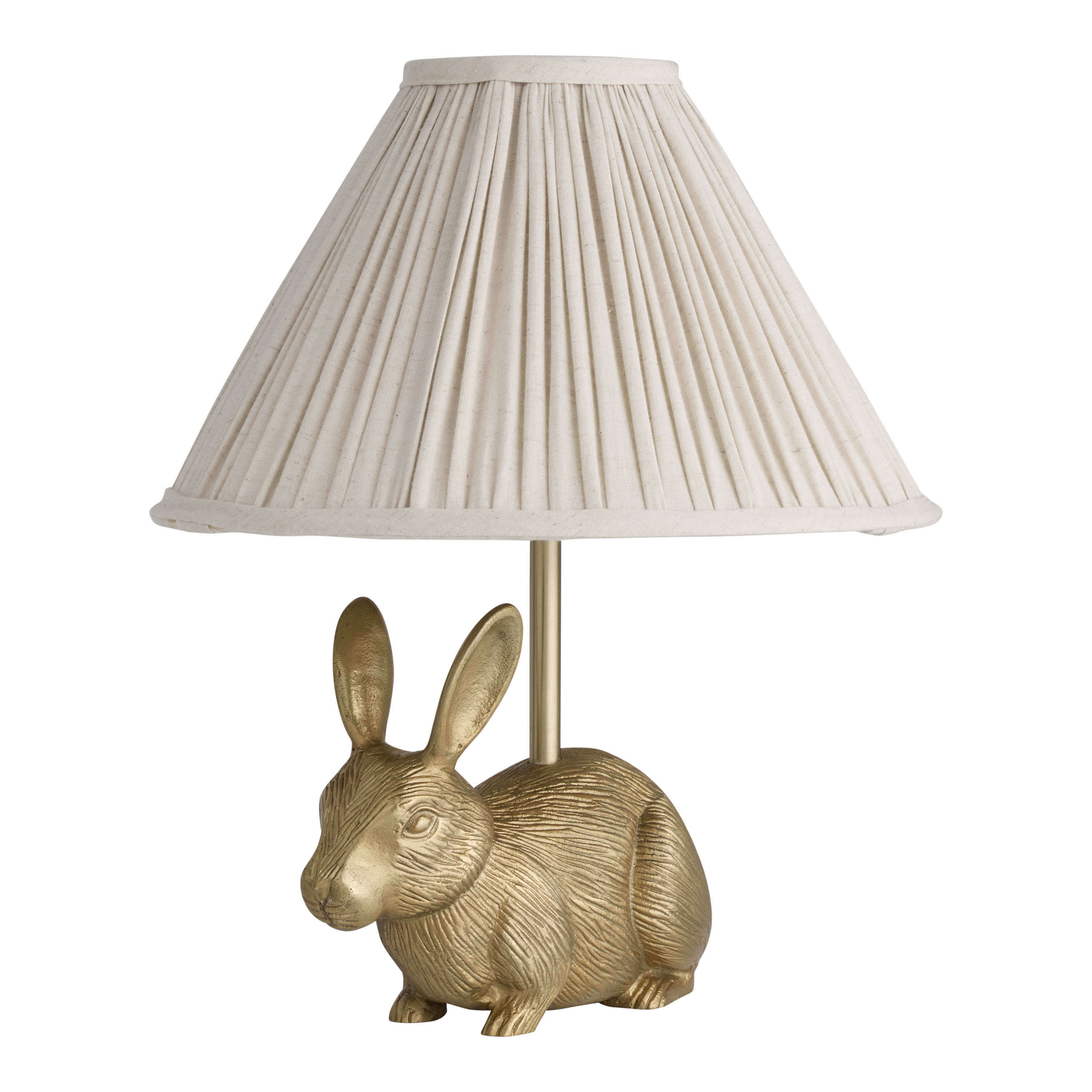 Clover Antique Gold Bunny Pleated Shade Accent Lamp | World Market