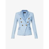 Monogrammed double-breasted denim blazer | Selfridges