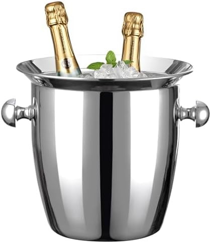 Ice Bucket, Large Ice Bucket for Parties, 5L Portable Stainless Steel Wine Buckets with Handle fo... | Amazon (US)