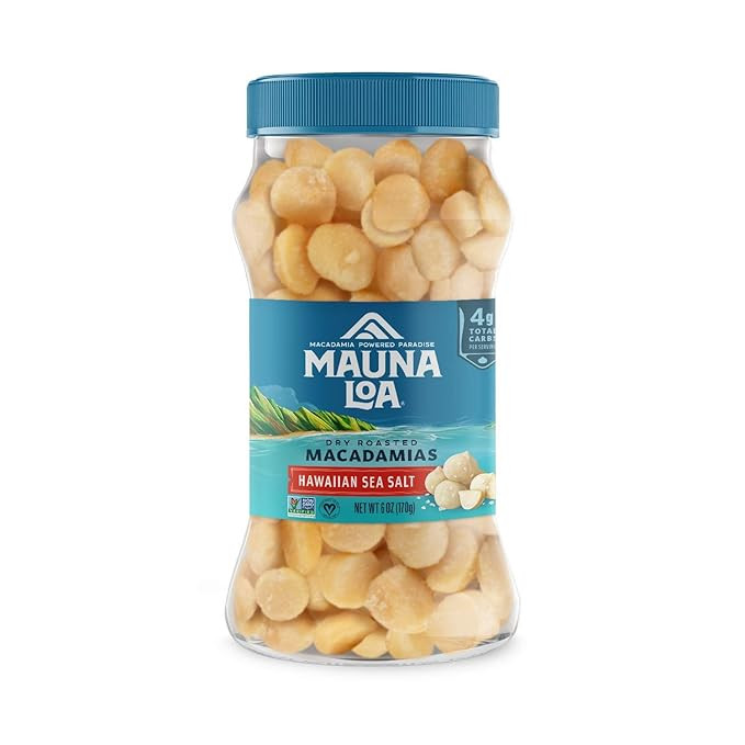 Mauna Loa Roasted Macadamia Nuts, Sea Salt, 6 oz – Keto, Gluten-Free, Healthy Snack | Amazon (US)