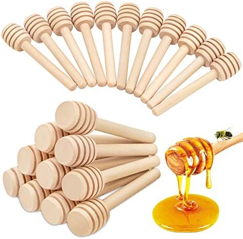 20Pcs Honey Dipper Sticks - Wooden Honey Dipper, 3 Inch Mini Honeycomb Stick, Honey Stirrer Stick fo | Amazon (US)