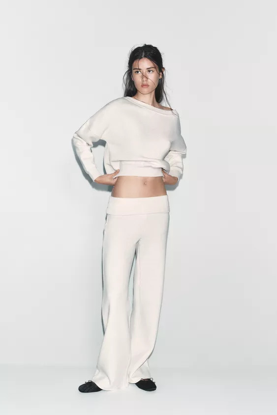 TROUSERS WITH TURN-UP WAIST | Zara UK